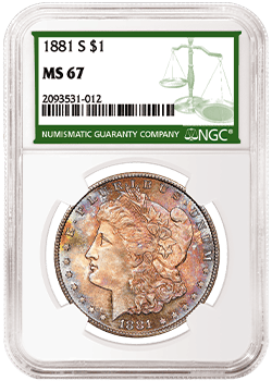 1881 S One Dollar NGC Green Label Holder