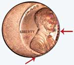 Front of Damaged Lincoln Cent