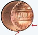 Back of Damaged Lincoln Cent