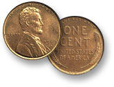 One cent pieces